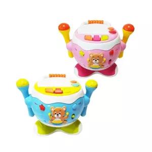 아기곰 해피드럼)멜로디 마이크 휴대폰연결 북음악놀이 동요 장난감 노래