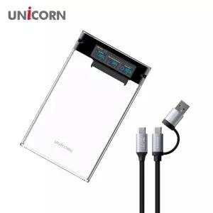유니콘 스마트컬러LCD 2.5인치 HDD SSD 투명외장하드케이스 USB3.2Gen1 A+C타입젠더 슬라이딩결합 HSD-L40