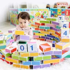 자석나라 로제타 종이블럭 숫자 44p연결 유아 영장난감 아동블록 교구 큐브 어린이