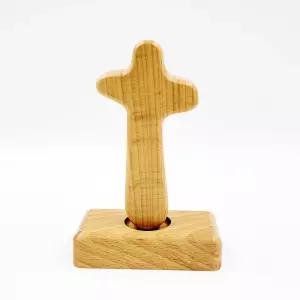 자석 스탠드형 원목 십자가(라운)성물 가톨릭 기도용품 종교 미니 납골당 장식 꾸미기 악세사리 기독교선물