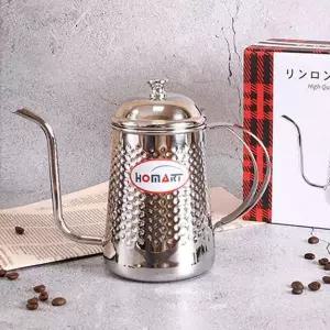 [셀러에이드]홈아트 엠보싱 드립포트 700ml 스텐 커피 주전자