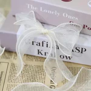 망사 포장 리본 베이지끈 용품 선물 반짝이 재료 도구