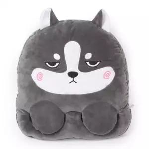 졸린 허스키 그레이 USB 발열쿠션 발난로 손난로 보온USB용품 디자인로 USB로 사무실로