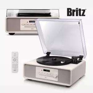브리츠 BZ-TP9000 블루투스 LP 턴테이블 CD 플레이어 스피커 FM라디오