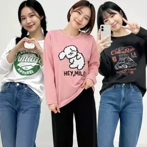 긴팔박스티/라운드넥티/라운드티셔츠/롱티/쭉티/긴팔티셔츠/박스티/긴소매티/루즈핏티/빅사이즈티/봄신상티/프린트티/박시티/오버핏티