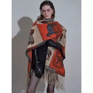 [하프클럽/]호올스 수술 니트 판초 케이프 MM12KJ004HJY