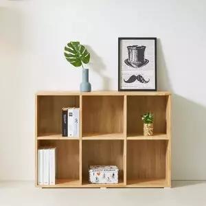[팀버애니스]러버 원목 2단 6칸 책장