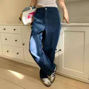 여성용 일상 캐주얼 편안한 배기핏 데님 바지