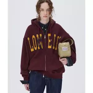 매장정품 NOHANT LONELY/LOVELY FLUFF HOODIE ZIP-UP BURGUNDY