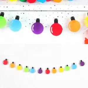전구등모형파티가랜드(파스텔) 생일 파티 배너 장식