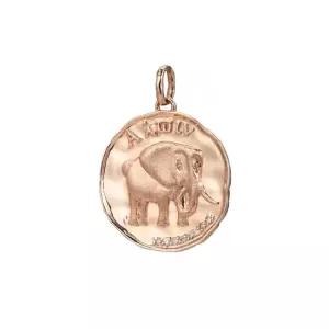 14k 행운의 코끼리 코인 펜던트 다이아몬드)
