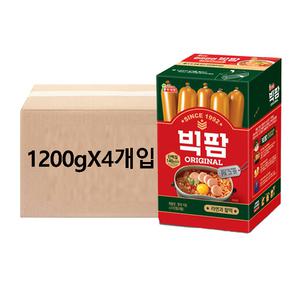 롯데 빅팜 1200g(60gX20개입) 4곽 1박스 키스틱 간식 소시지 어린이 주전부리