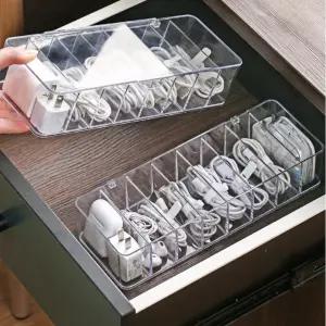 케이블 정리함 투명 칸막이 아크릴 수납함 리모컨 정리함 케이스 보관함