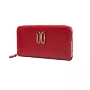 [닥스](센텀시티점)DCWA1E285R2 [ALEXA]레드 가죽 스와르브스키 DD로고장식 지퍼돌이 장지갑