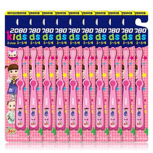 2080 키즈 칫솔 2단계 콩순이 10개 (3-5세)