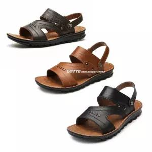[롯데백화점]엘칸토 남성쿠션UP 하절 경량 슬리퍼&샌들 LCMW55U026 블랙/브라운/카멜