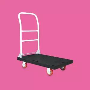 접이식 대차 중형 블랙 적색 기본형 (고정2+회전2) 핸드카트