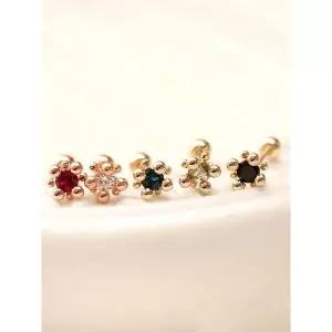 [미니멀피어싱]14K 버블 컬러 큐빅 볼 피어싱 귀걸이