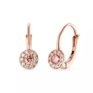 18k 코코 클래식 핑크 랩 다이아몬드 링귀걸이