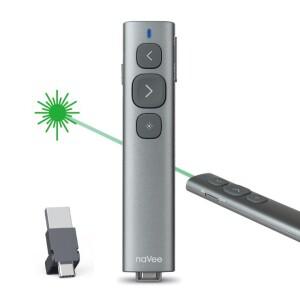 naVee 나비 무선 프리젠터 & 그린 레이저 포인터 eBOOK 전자책 뷰어 리모컨 NV199-PPT450