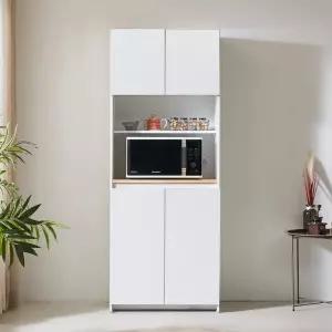 [팀버애니스]애니스 홈카페수납장 냉장고형 키큰장 주방 수납장 틈새장 팬트리장 렌지수납장 700 (화이트)