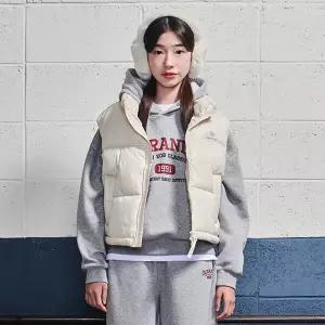 [에꼴리에] 여자 겨울이월 크림크롭웰론조끼(24D0153)