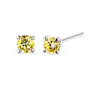 18k 포인트 랩 다이아몬드 4프롱 귀걸이_1부_옐로우