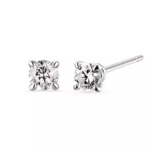 14k 포인트 랩 다이아몬드 4프롱 1부 귀걸이_화이트