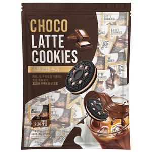 초코 라떼쿠키 1kg (약 200개입) X 6봉(1BOX) 대용량 개별포장 한입쿠키