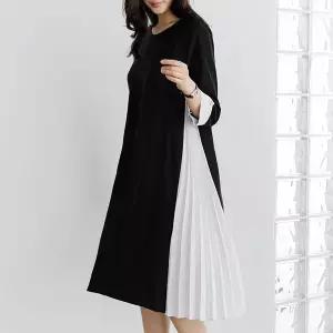 [데드라](100size)[THE BLACK] 뮤짓플리츠원피스 OPC5006