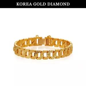 [한국금다이아몬드] 순금 팔찌 24K 남자 팔각 콤비 면 체인 금팔찌 112.5g