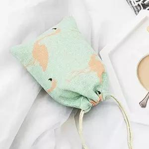 린넨 파우치 홍학 소 캐리어 구급약 여행용 가방정리-WECB333