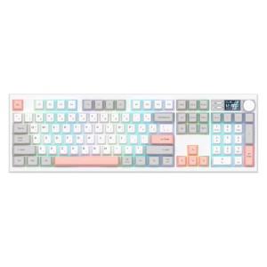 :앱코 AS104 오피스네비게이터 유무선 기계식 키보드 핑크그레이 (딥 사운드축)