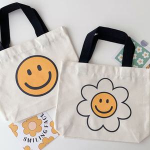 스마일 데이지 에코백 미니가방 캐릭터 손가방 도트백 선물 포장 미니백