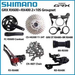 크랭크셋 GRX 변속기 RX400 34T 카세트 HG500 로드 10단 변속레버 바이크 사이클링 그룹 RX600 2X10단 자전거
