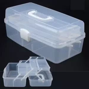 소품 공구 보관 3단 투명 멀티 공구함 수납함(대)