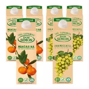 돈시몬 100%착즙주스 만다린 감귤1L 3개+백포도1L 3개 (총6개)
