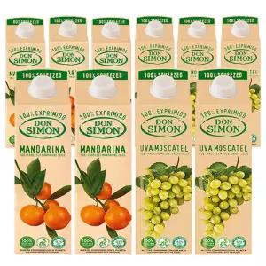 돈시몬 100%착즙주스 만다린 감귤1L 5개+백포도1L 5개 (총10개)