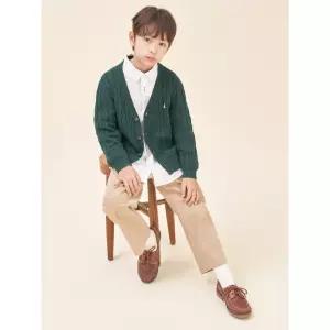 [BEANPOLE KIDS] [Essential] 면 케이블 카디건  그린 (BI585AUE1M)