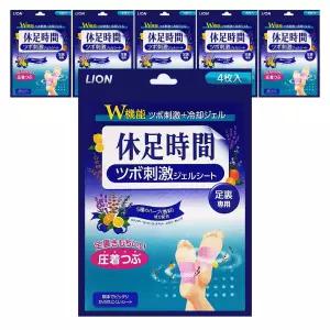 일본 발바닥 지압 파스 4매입 x 6개 휴족시간 발 뒤꿈치 쿨링시트 붙이는 수액 패치 피로회복 발지압 자극 풋케어