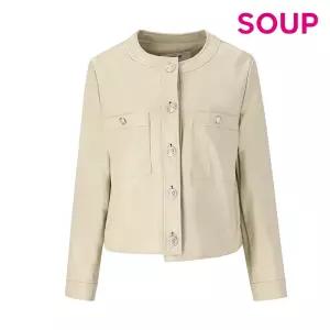 페이크 레더 라운드넥 크롭 자켓(SZ2LE31)