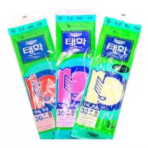 태화 고무장갑 꽃밴 대 분홍 빨강 미색 1박스 100켤레