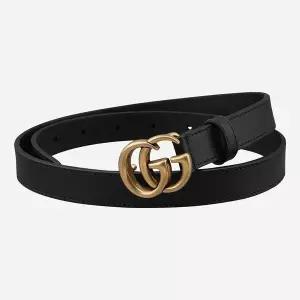 [구찌]5F 409417 AP00T 1000 여성 더블 G 슬림 벨트 블랙