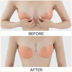 오프숄더 앞후크 누드브라 실리콘 누디 끈없는 접착