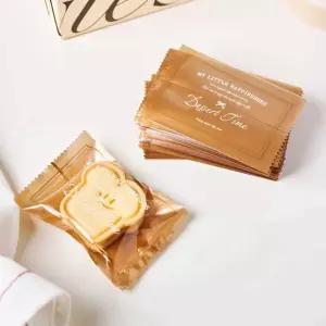 포장지 쿠키 과자 골드 투명 영어 7x10 기계밀봉 500 7x10cm 500매