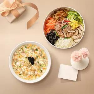 [본죽&비빔밥] 쇠고기야채죽+소불고기나물비빔밥