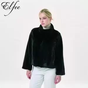 [신세계라이브쇼핑]25FW 진도 엘페 휘메일 풀스킨 밍크 케이프 재킷 - 블랙(EJ16)