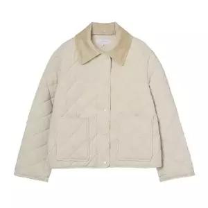 [롯데백화점]올리브데올리브 코듀로이 카라배색 다이아 퀼팅 패딩점퍼 OP5WMA14