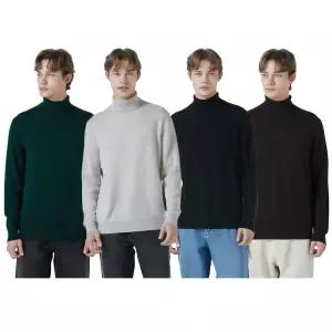 바인 남성 캐시미어 100퍼센트 터틀넥 무지 스웨터 남자 니트웨어 겨울 코트이너 폴라티 보온성 편안함