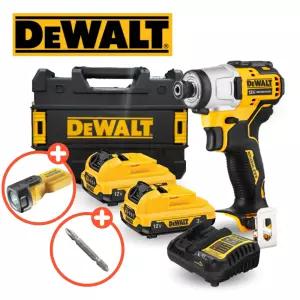 디월트 12V 충전 임팩트 드릴 DCF801L2 3.0Ah 배터리 2개 랜턴+양날비트 세트